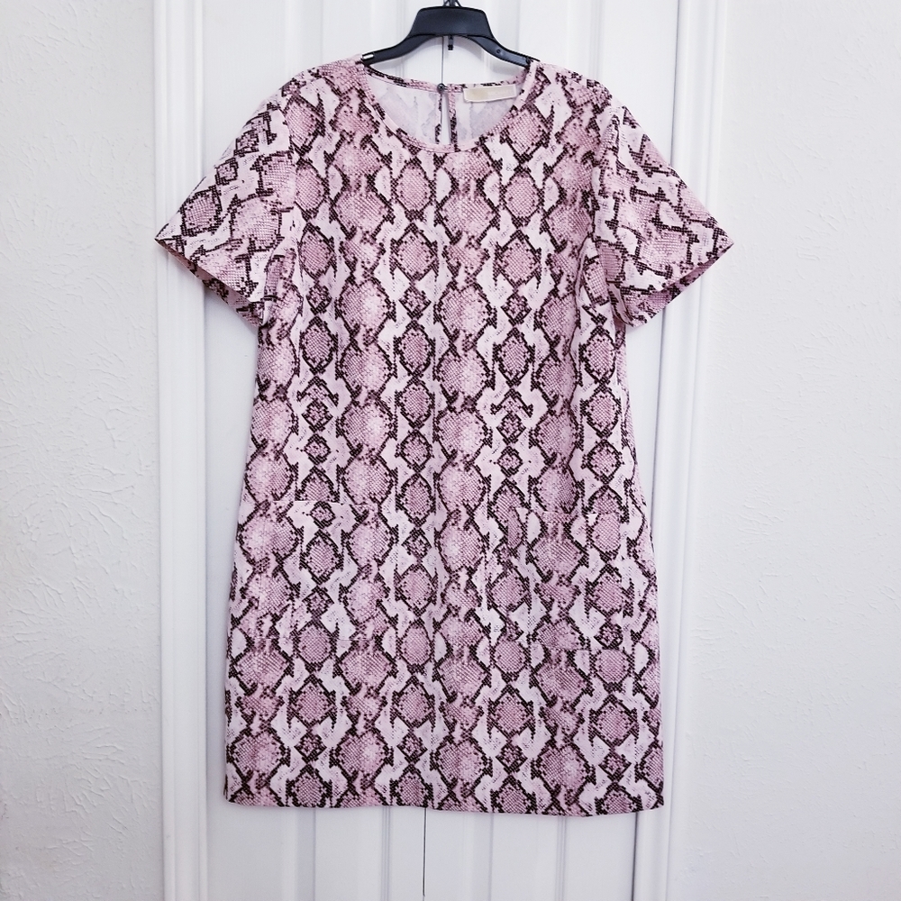 W#29 Michael Kors Pink Snake Print Dress